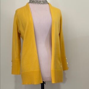 Evolution by Cyrus NWT open front yellow cardigan size small